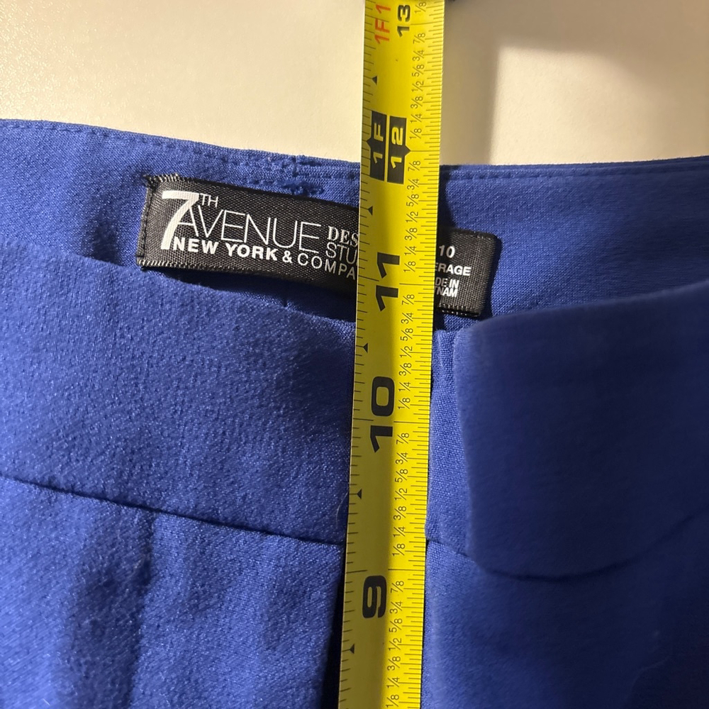 7th Avenue Design Studio Royal Blue Dress Pants - Size 10 Average - Picture 4 of 6